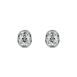 Bezel Diamond Stud Earrings