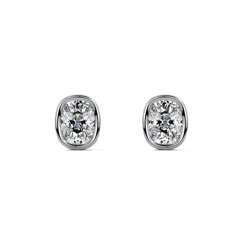 Bezel Diamond Stud Earrings