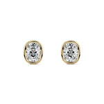 Bezel Diamond Stud Earrings
