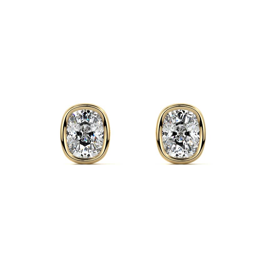 Bezel Diamond Stud Earrings