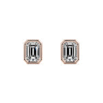Bezel Diamond Stud Earrings