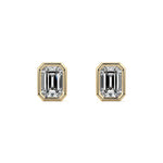 Bezel Diamond Stud Earrings