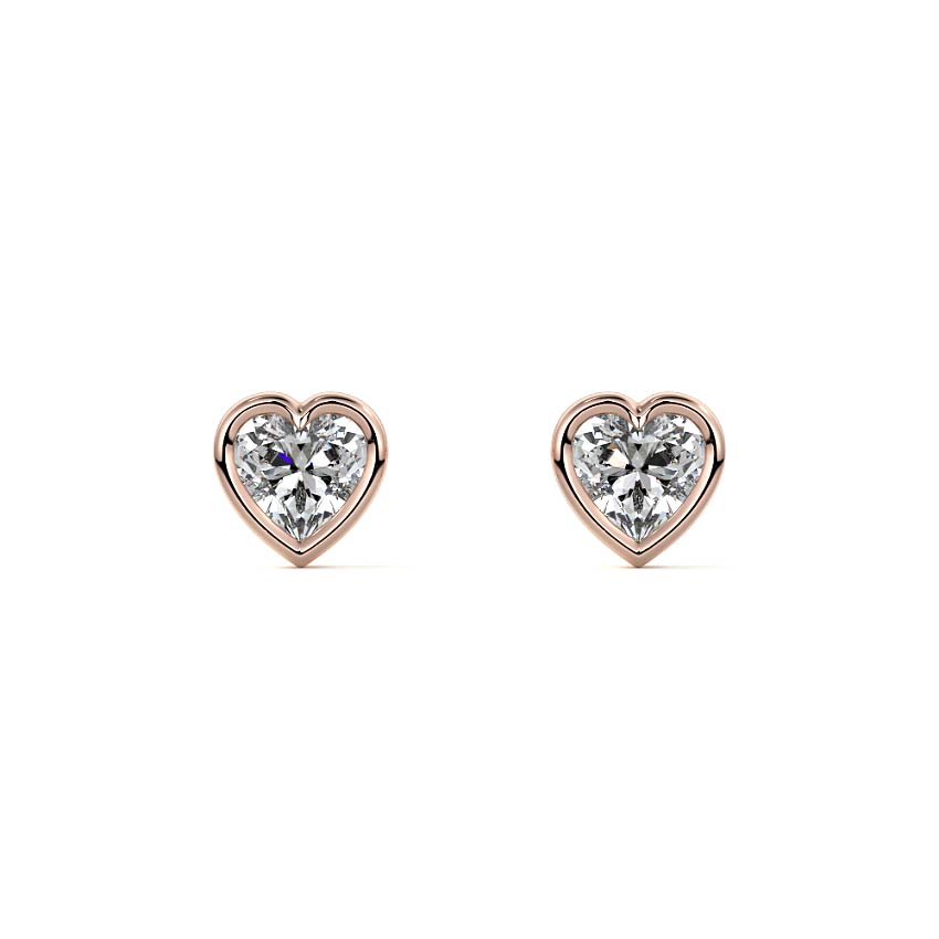 Bezel Diamond Stud Earrings
