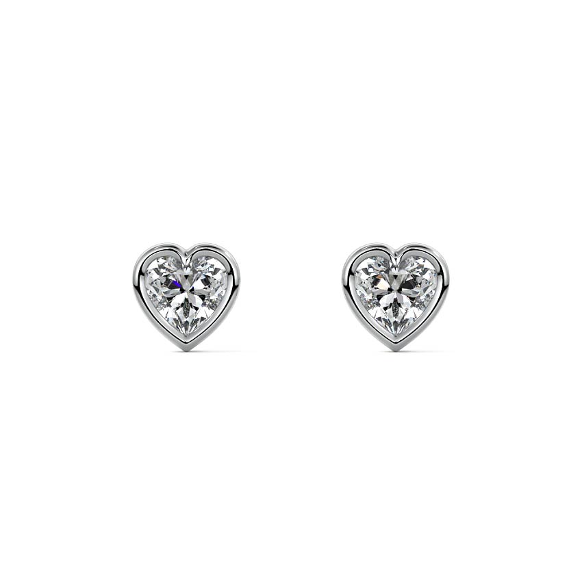 Bezel Diamond Stud Earrings