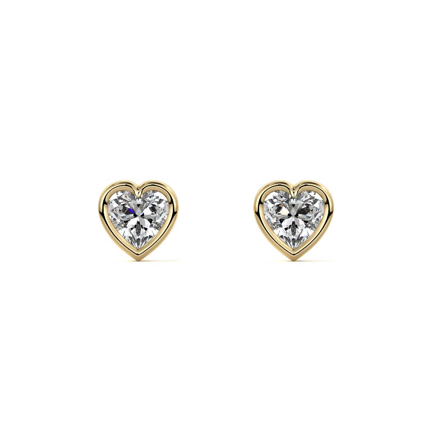 Bezel Diamond Stud Earrings