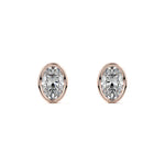Bezel Diamond Stud Earrings