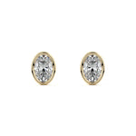 Bezel Diamond Stud Earrings