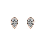 Bezel Diamond Stud Earrings