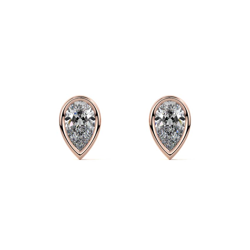Bezel Diamond Stud Earrings
