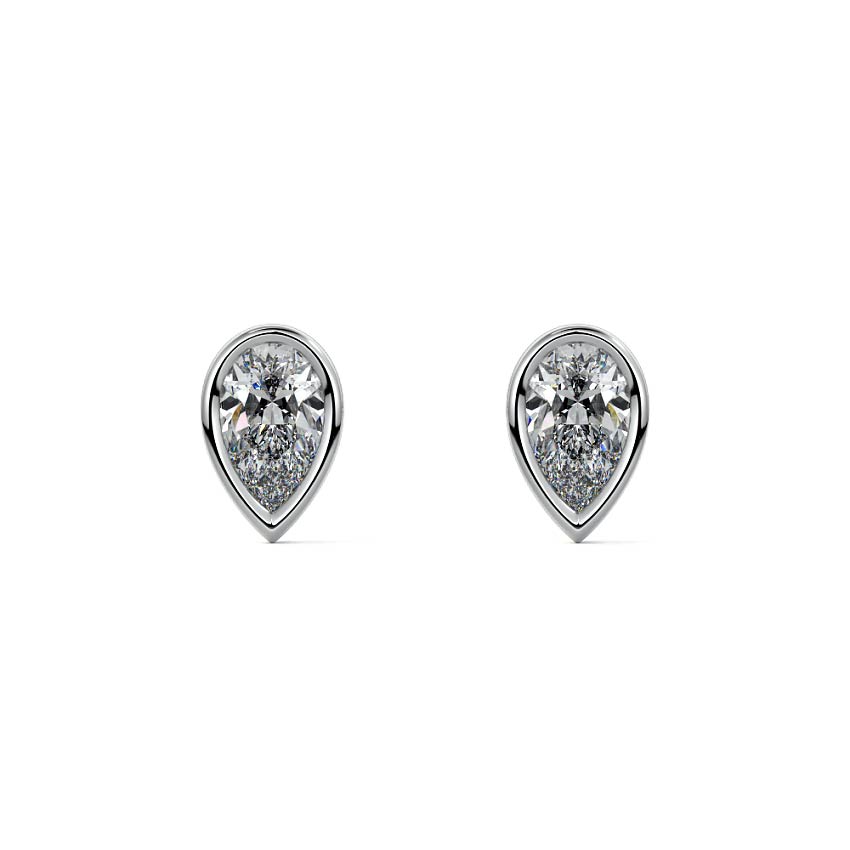 Bezel Diamond Stud Earrings