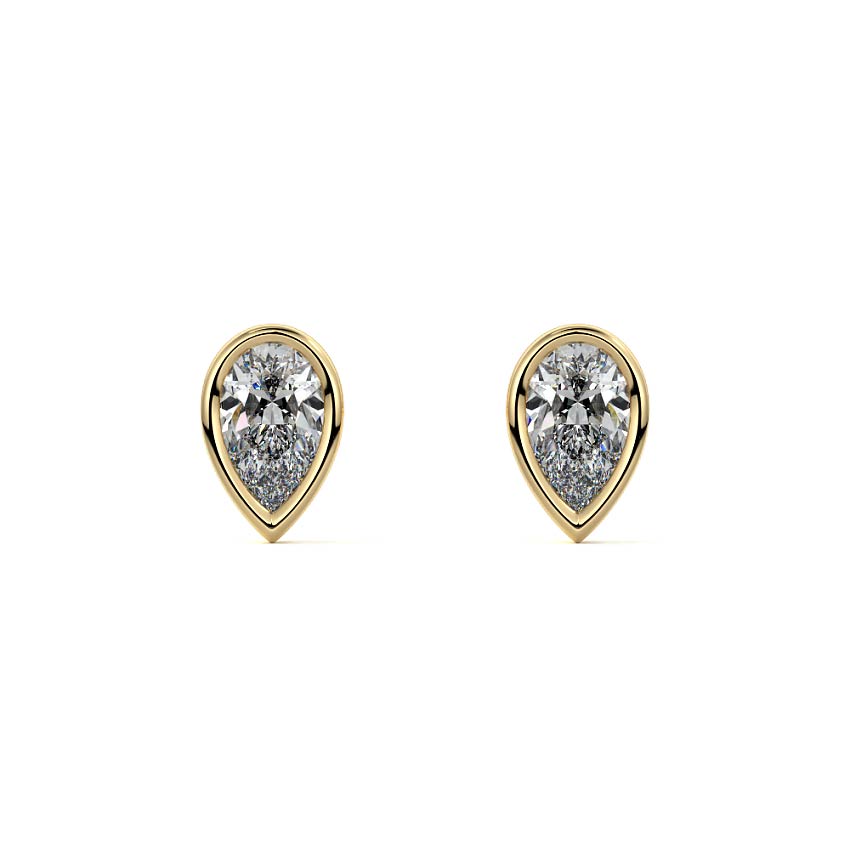 Bezel Diamond Stud Earrings