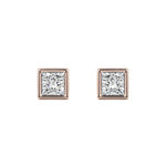 Bezel Diamond Stud Earrings