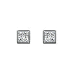Bezel Diamond Stud Earrings