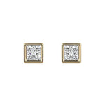 Bezel Diamond Stud Earrings