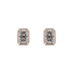 Bezel Diamond Stud Earrings