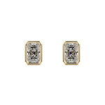 Bezel Diamond Stud Earrings