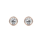 Bezel Diamond Stud Earrings