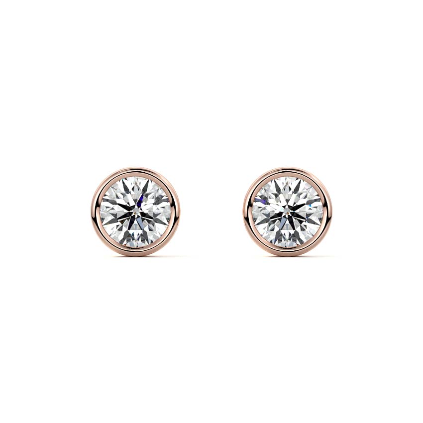 Bezel Diamond Stud Earrings