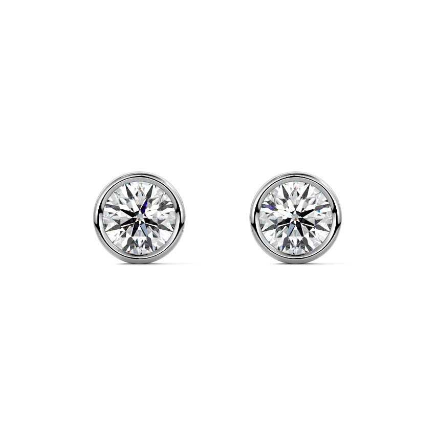 Bezel Diamond Stud Earrings