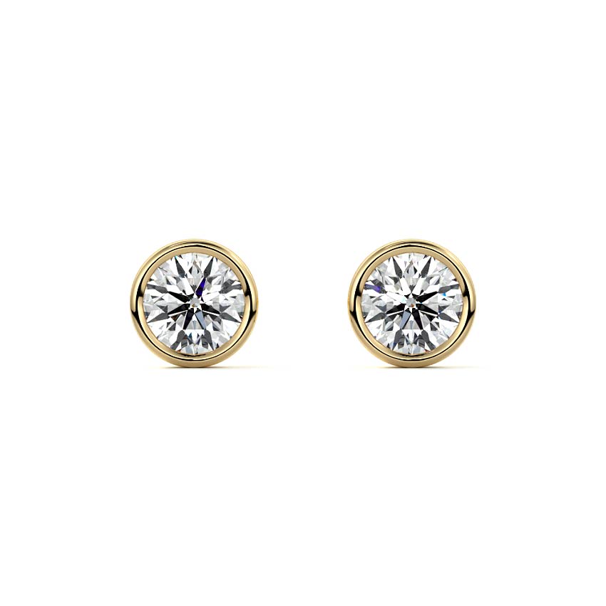 Bezel Diamond Stud Earrings
