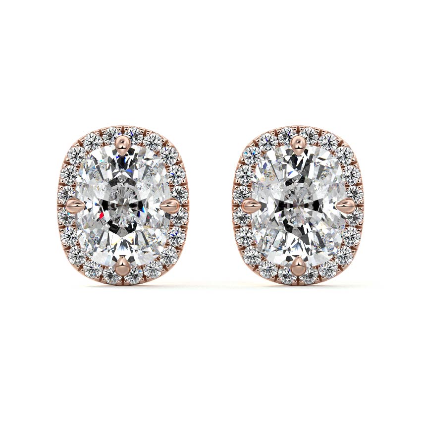 Halo Diamond Stud Earrings