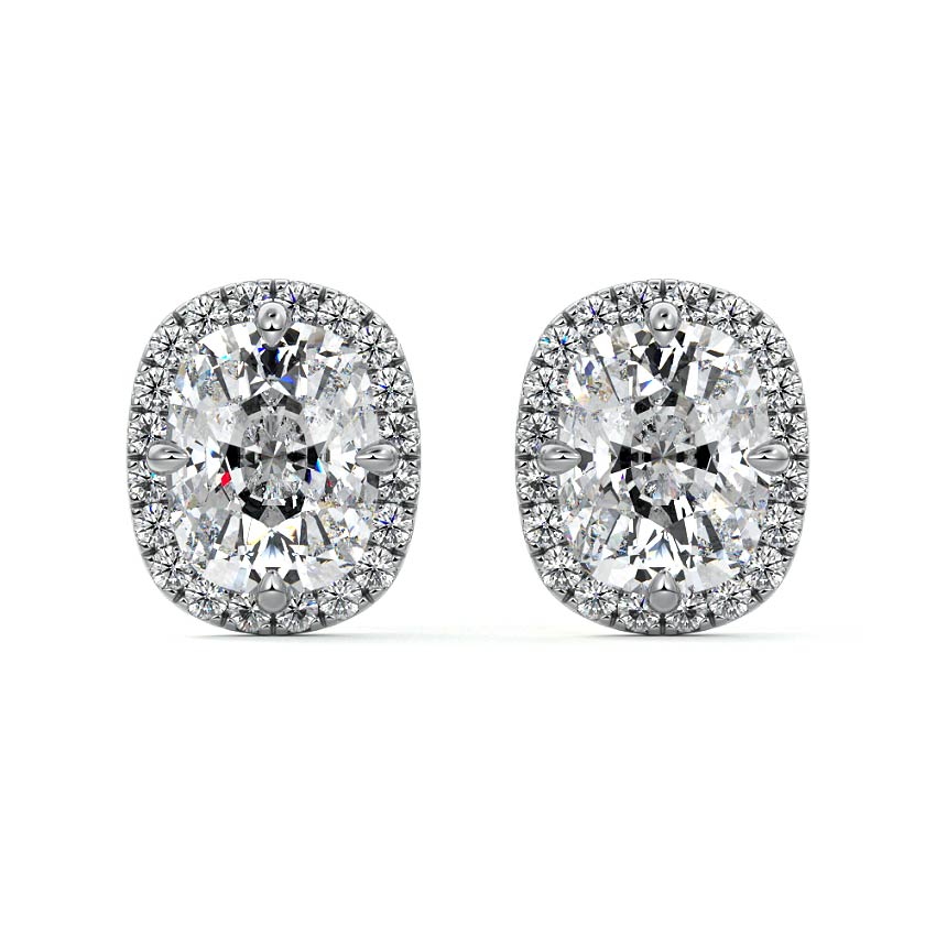 Halo Diamond Stud Earrings