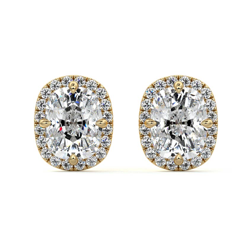 Halo Diamond Stud Earrings