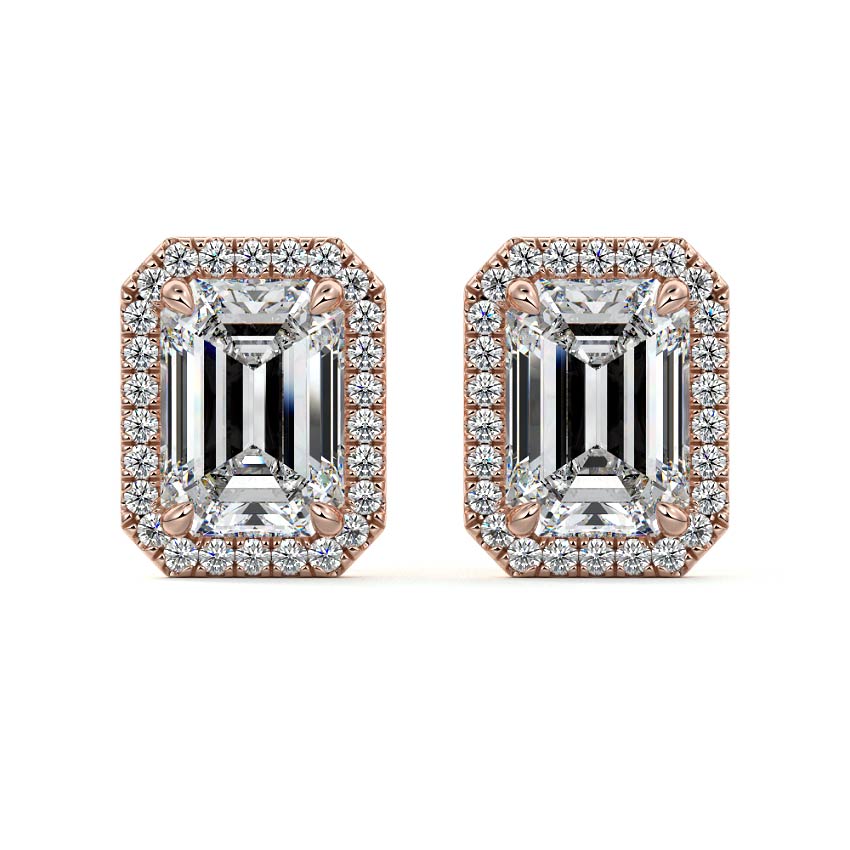 Halo Diamond Stud Earrings
