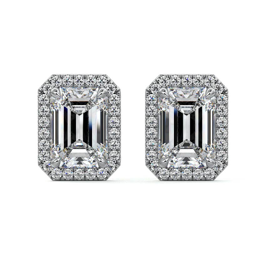 Halo Diamond Stud Earrings