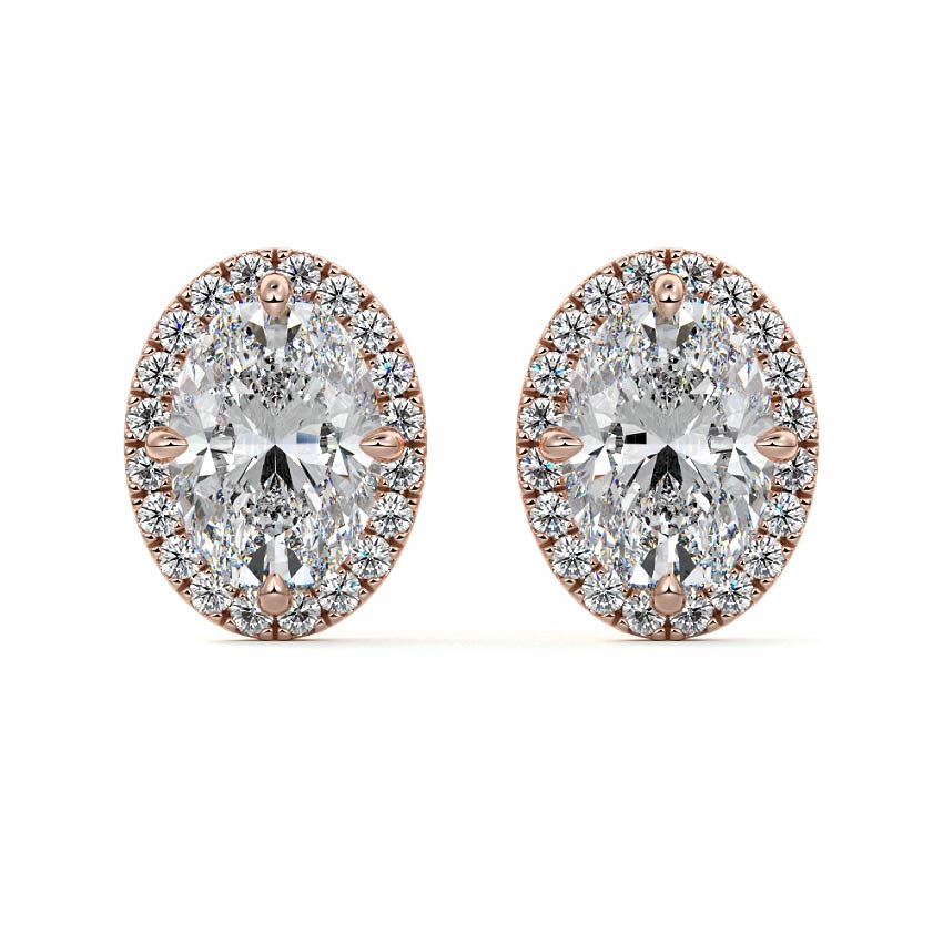 Halo Diamond Stud Earrings