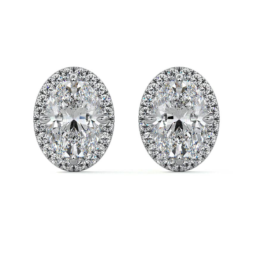 Halo Diamond Stud Earrings