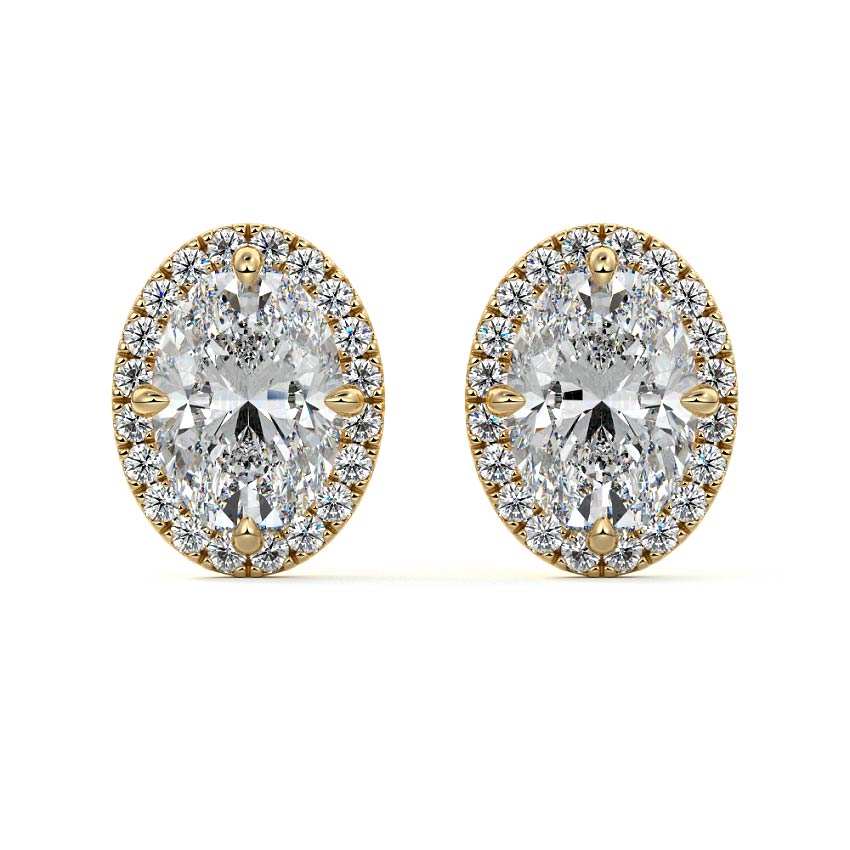 Halo Diamond Stud Earrings