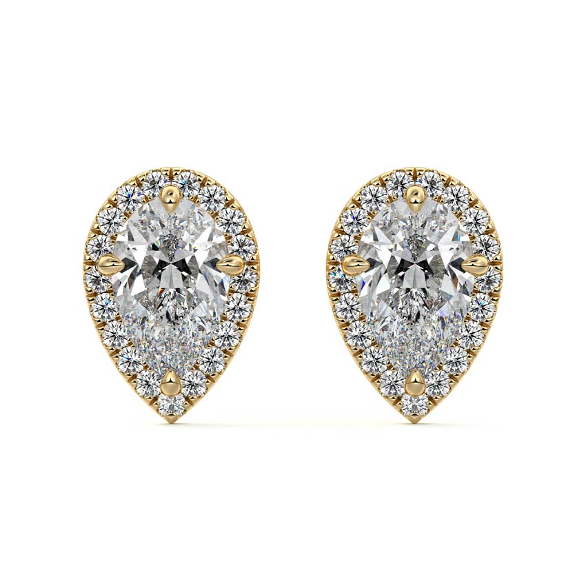 Halo Diamond Stud Earrings