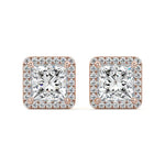 Halo Diamond Stud Earrings