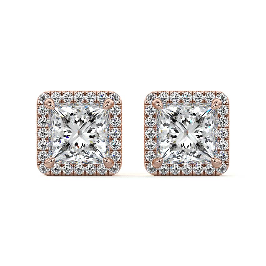 Halo Diamond Stud Earrings