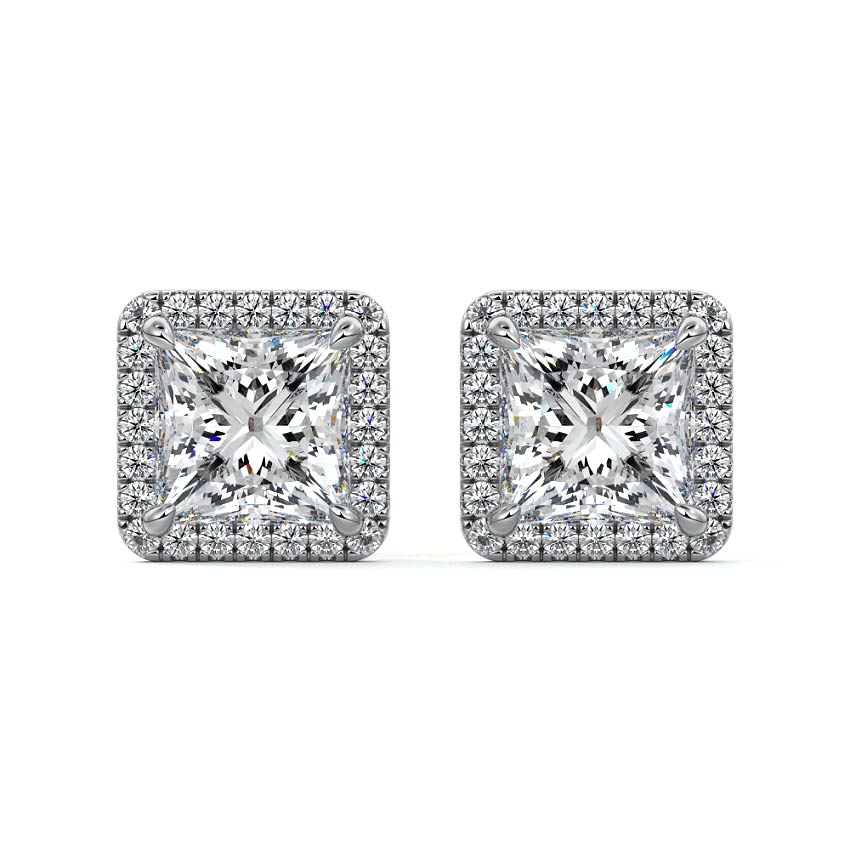 Halo Diamond Stud Earrings