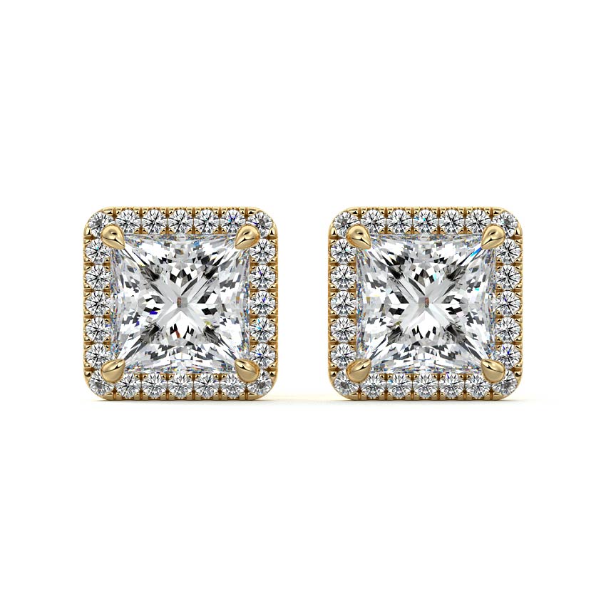 Halo Diamond Stud Earrings