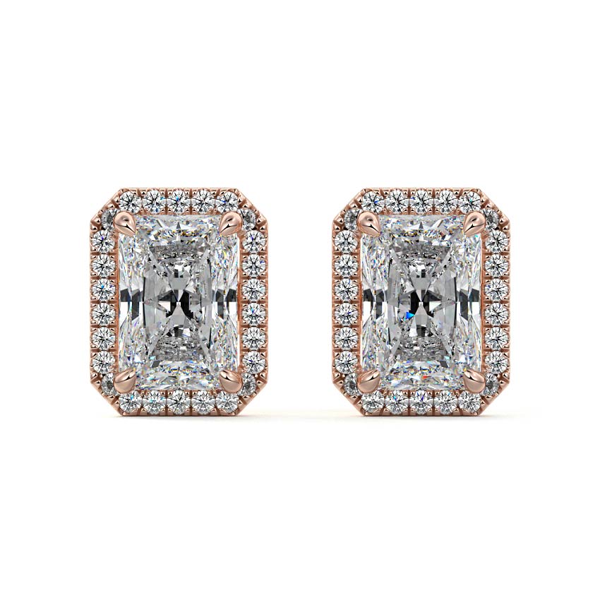 Halo Diamond Stud Earrings