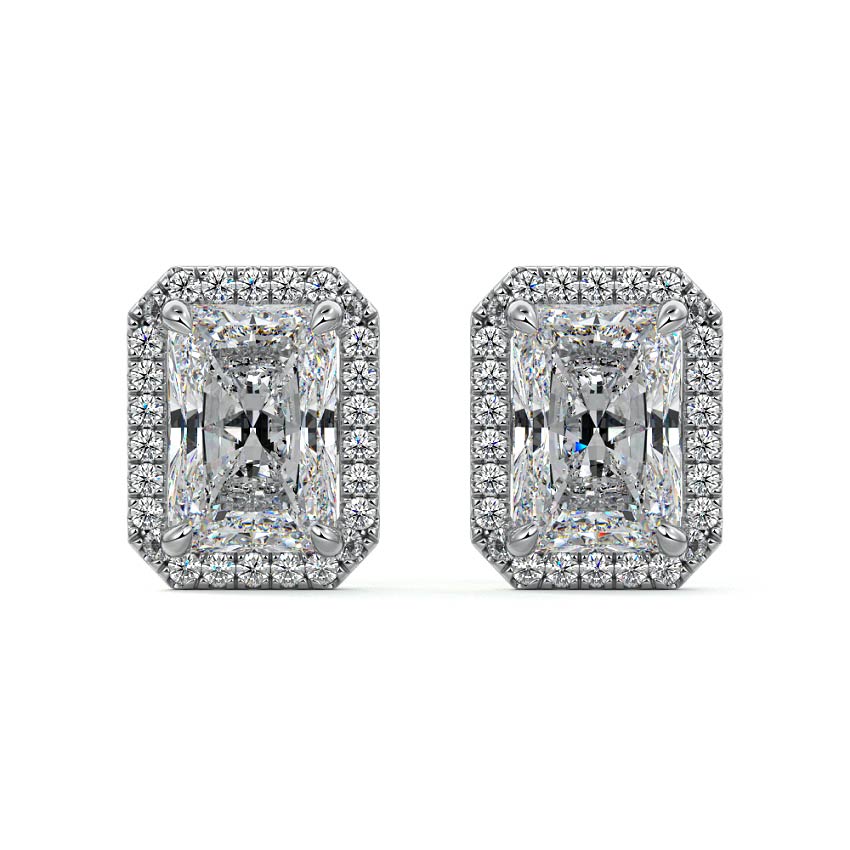 Halo Diamond Stud Earrings