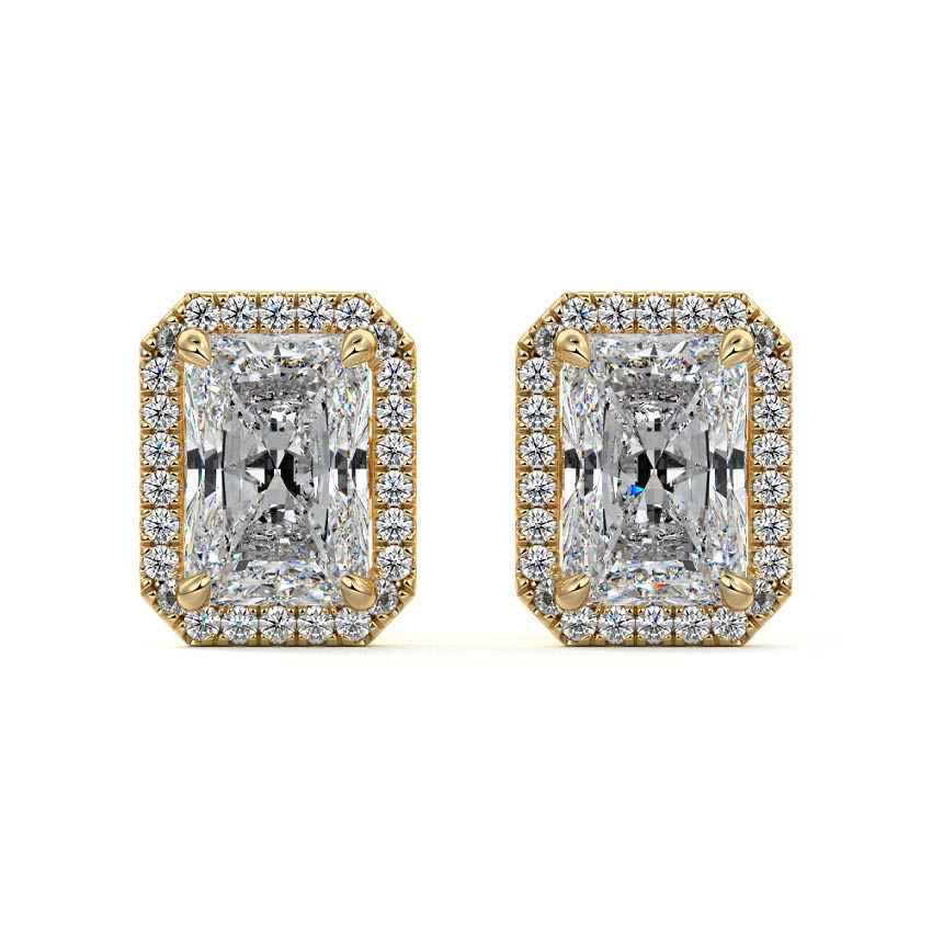 Halo Diamond Stud Earrings