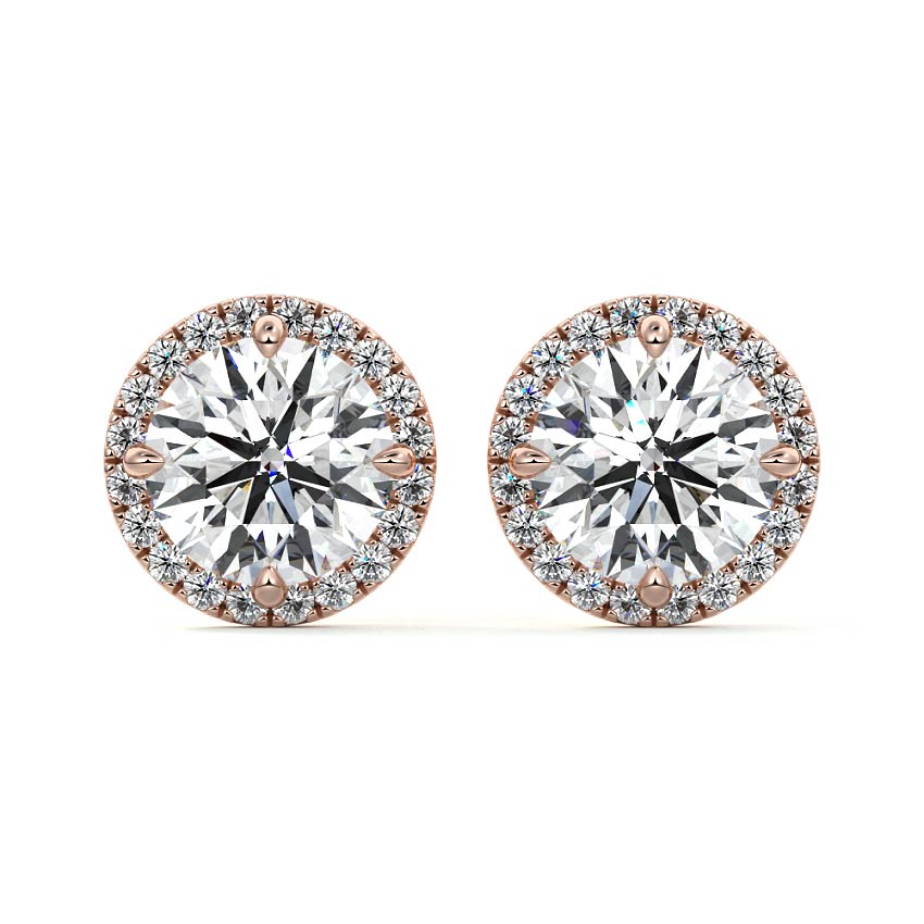 Halo Diamond Stud Earrings