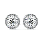 Halo Diamond Stud Earrings
