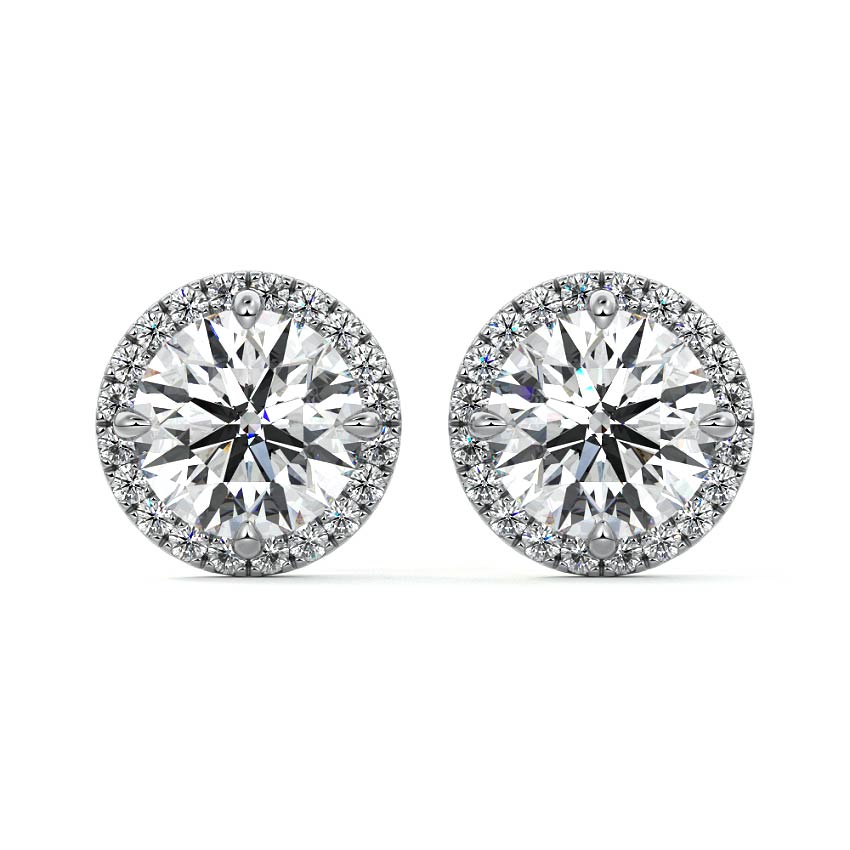Halo Diamond Stud Earrings
