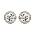 Halo Diamond Stud Earrings