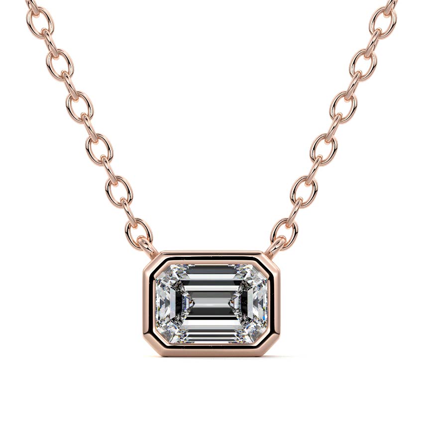 East West Bezel Diamond Pendant