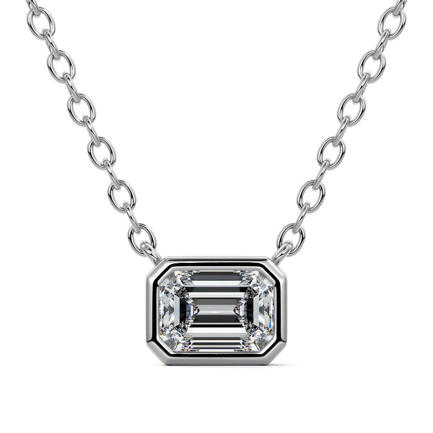 East West Bezel Diamond Pendant