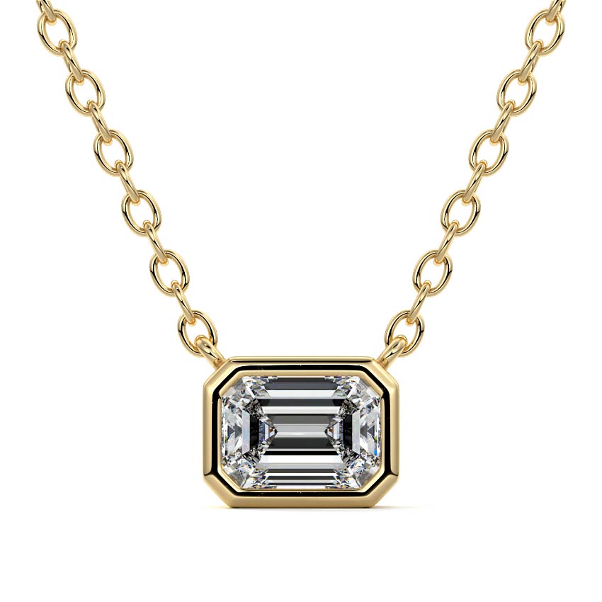 East West Bezel Diamond Pendant