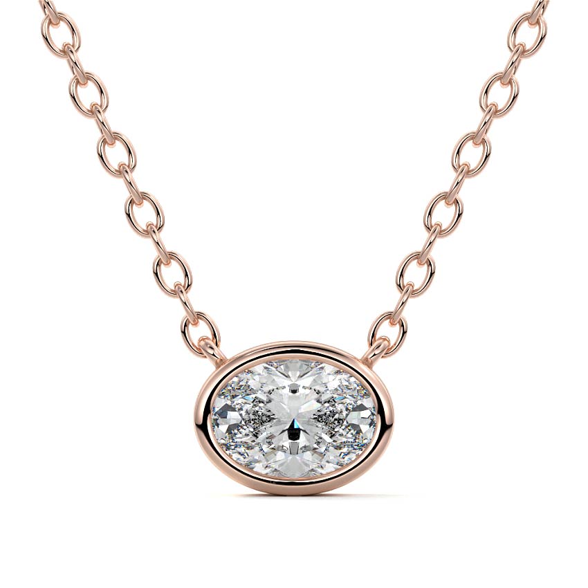 East West Bezel Diamond Pendant