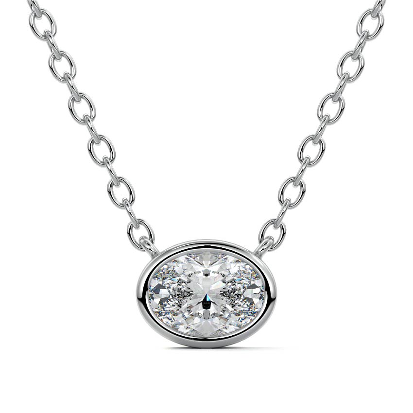 East West Bezel Diamond Pendant