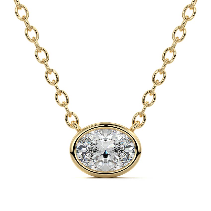 East West Bezel Diamond Pendant
